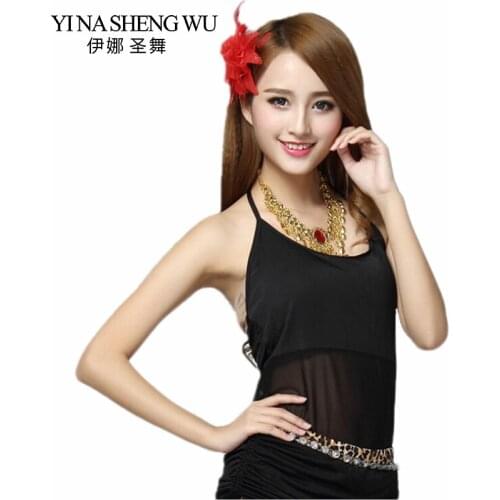 2018 High quality cheap sexy belly dance top bra women short sleeve lycra for sale 9 colors