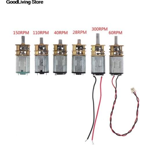 1 pcs DC 5V Micro N20 Gear Motor Slow Speed Metal Gearbox Reducer Electric Motor DIY Toy 40/60/28/150/300/110 RPM