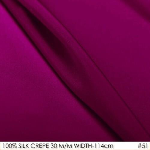 CREPE DE CHINE SILK Fabric 2017/114cm width/30momme/100% Natural Silk to sew Chinese Sexy Silk Vestidos for Women Dark Hotp NO51