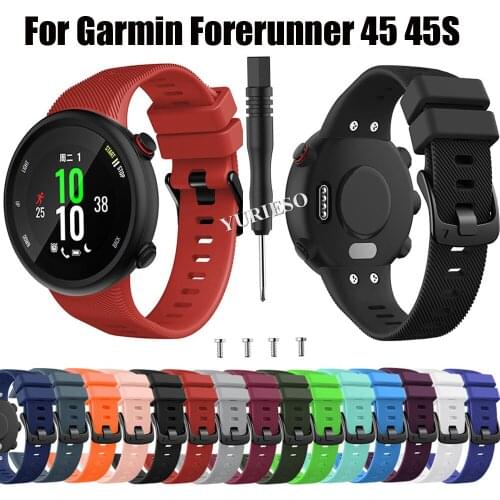 16 Colors Wristband Band Strap for Garmin Forerunner 45 45S Silicone Replacement Smart Watch Fashion Watch Strap Accessories