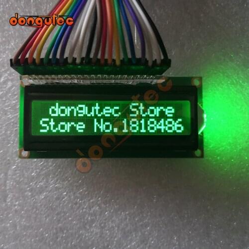 1602 16X2 Character LCD Module Display Screen (Green Character ) FSTN Negative Black Background