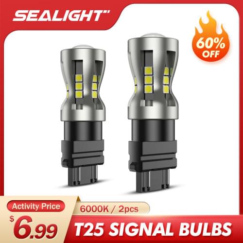 SEALIGHT 2PCS 3157 LED Bulbs 8W 6000K 3000LM 3056 3156 3057 LED Backup Brake Reverse LightTail Signal Light Super Bright