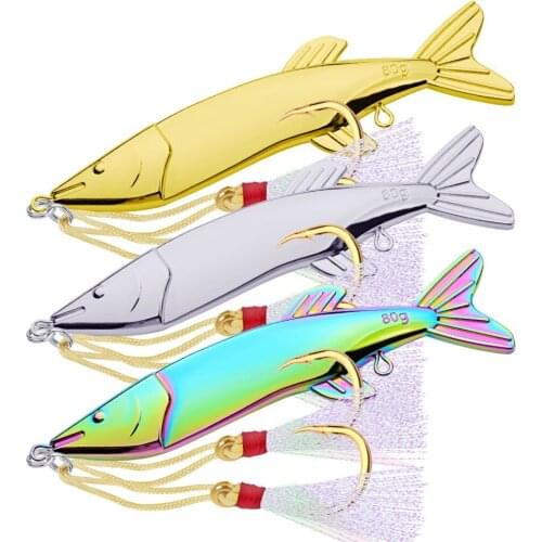3PCS Deep sea Jigging Fishing Ocean Boat Rock Beach Fish Shape VIB Slow Jig Jigbait Spoon Lure baits 80g/122mm