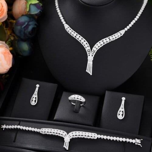GODKI 4PCS Luxury Gold Color Statement Jewelry set For Women Wedding Cubic Zircon CZ African Dubai Bridal Jewelry