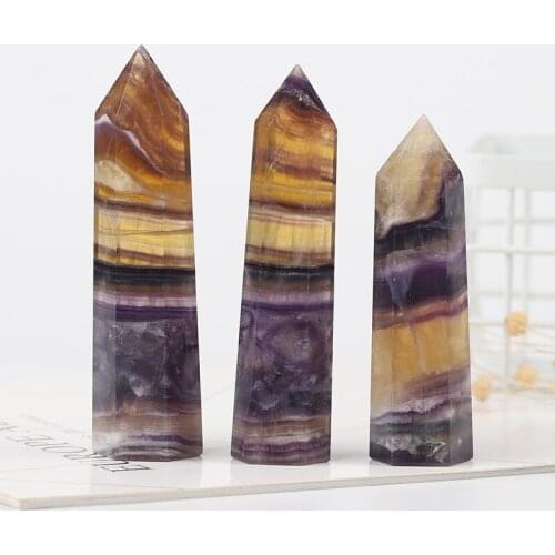 9-12cm Natural Fluorite Crystal Wand Point Healing Quartz Crafts Mineral Stone for Home Decoration Ornaments Healing Crystals