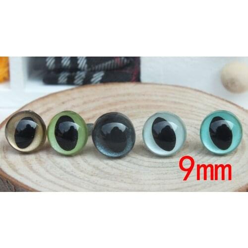 Free shipping!!! 9mm pearl mixed color safety cat eyes-100pcs(50pairs)