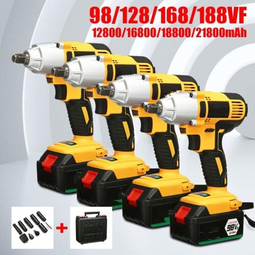 98-188VF 280N/m Cordless Brushless Electric Wrench Two Speed Adjustable Electric Toolwith LED Light Rechargeable Lithium Battery