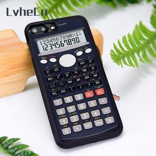 LvheCn Silicone Rubber Phone Case Cover for iPhone 6 6S 7 8 Plus X XS XR 11 12 Mini Pro Max Funny Prank Calculator