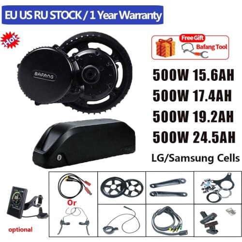 Bafang Mid Drive Motor 36V 500W BBS02B Brushless Motor with Tube Battery E bike 17.4AH 20AH Electric Conversion Kits BBS02