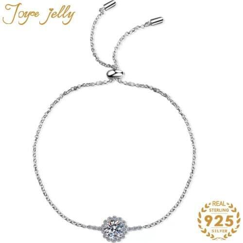 JoyceJelly Women Bracelet Trendy 925 Sterling Silver Bracelet for Women 1 carat Mossanites Bracelet Hot Selling Gifts Wholesale