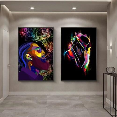 Famous Figure Art Singer Jackson Canvas Painting on The Wall Art Posters Prints Wall Pictures for Living Room Home Cuadros Decor