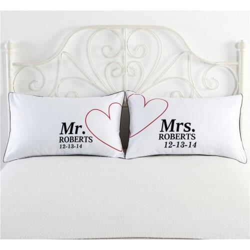 Cute Cartoon Mouse Pillow Case White Couple Lovers Gift Pillow Throw Pillowcases Home Beddroom Two Pair Pillows Bedding Set 2pcs