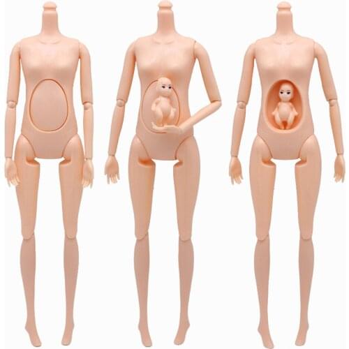 11 Inches Pregnant Doll Body 1/6 Pregnant Woman Naked Body with Newborn Baby Fashion Doll Toys for Children girl
