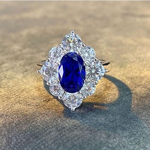 KNRIQUEN Sterling Silver 925 Aquamarine Tanzanite Stone Gemstone Engagement Wedding Rings for Girlfriend Fine Jewelry Wholesale