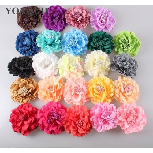 Multi Colors 11CM Sunflower Blooming Fabric Flower Brooch Hair Clip Boutique Silk Flower DIY Hair Accessories Hats Decor SYBB23