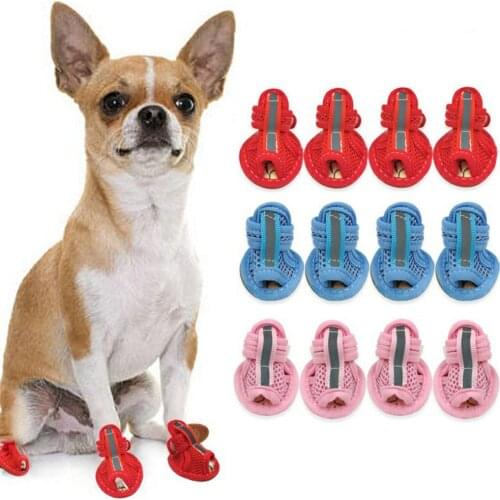 Pet Tendon-soled Mesh Sandals Flip-flops Dog Sandals Breathable Rubber Wear-resistant Sneakers For Dogs Puppy Shoes Pet Product