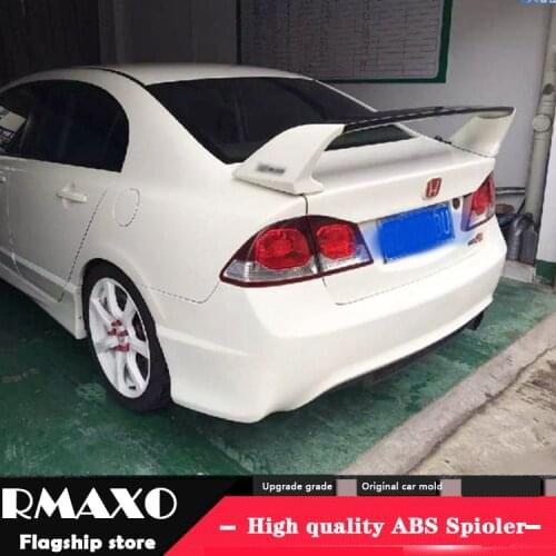 For HONDA Civic Spoiler 2006-2011 FD2 High Quality ABS Material Car Rear Wing Primer Color Rear Spoiler