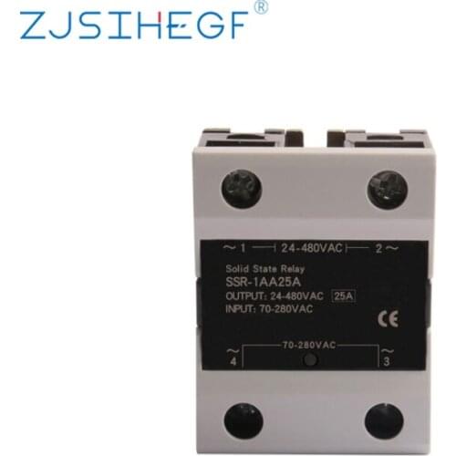 New Type ZJSIHEGF Solid State Relay Single Phase SSR 10~120A AC TO AC For Temperature Controller 70-280VAC Controle 24-480VAC