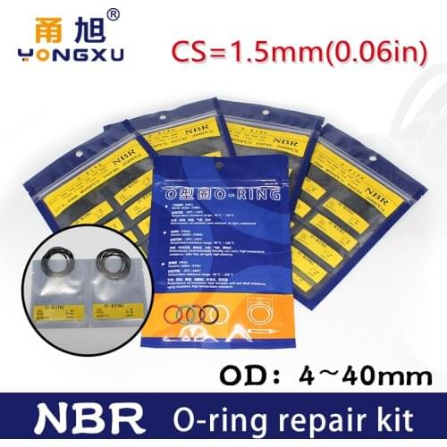 O-ring Seal NBR CS1.5mm OD4/5/6/7/8/9/10/11/12/13/14/15/16/17/18/19/20/21/22/23/24/25/26/27/28/29/30/32/33/34/35/36/38/40*1.5mm