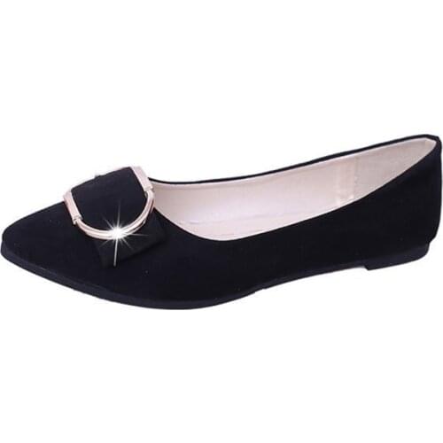 Women Fashion Comfortable Soft Flat Shoes Lady Waterproof Square Buckle Flats Cute Sweet Shoes Zapatos Planos De Mujer NVX431