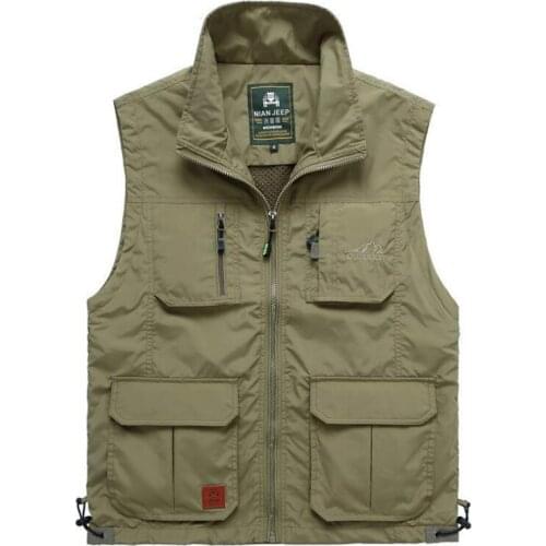 Summer Mesh Thin Multi Pocket Vest For Male Big Size Male Casual 6 Colors Sleeveless Jacket With Many Pockets Reporter Waistcoat