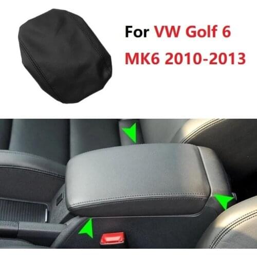 1PCS Microfiber Leather Car Armrest Cover For VW Golf 6 MK6 2010-2013 Car Center Control Armrest Box Trim Cover