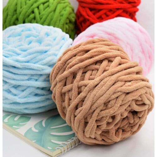 100g/ball Soft milk cotton blends polyester blended chenille wool yarn Chunky for hand Knitting DIY Crochet hat scarf thread fur