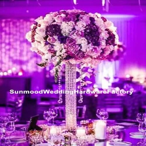 12pcs )big flower glass vase wedding decoration glass crystal vases wholesale for wedding table center pieces