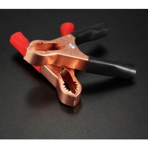 2Pcs/set 50A Red + Black 80mm Car Alligator Clips Battery Clamps Crocodile Clip Car Battery Test Lead Clips Connector Plug