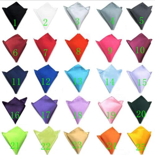 300pcs Mens Hanky Handkerchief Satin Solid Plain Suits Pocket Square Wedding Party Handkerchief