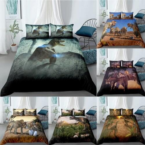 3D Dinosaur Bedding Set Kids Boys Bedclothes Childrens Bed Cover Duvet Cover Single Double Queen King Creative Comforter Covers