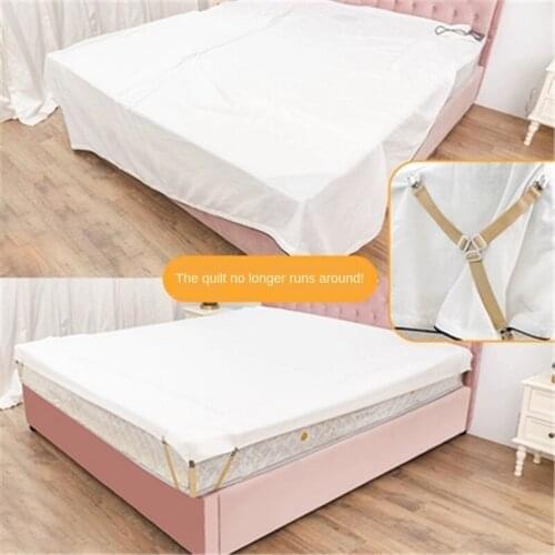 4pcs Set Bed Sheet Clothes Slip-Resistant Fixing Blankets Elastic Holder Fasteners Belt Clips Mattress Clamp Coverlet Gripper