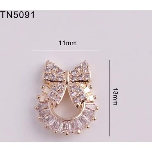 5pcs/lot TN5091 Butterfly Bow Alloy Zircon Nail Art Decoration Jewelry Rhinestones Nails Accessories Supplies Decorations Charms
