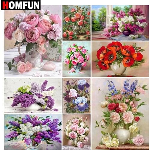 HOMFUN Full Square/Round Drill 5D DIY Diamond Painting "Bouquet landscape" Embroidery Cross Stitch 5D Home Decor Gift