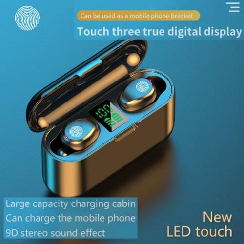 Tws Wireless F9-13 Bluetooth 5.1 Earphones In-ear Earbuds Waterproof 9D Stereo HIFI Headset Fingerprint Touch Control Headphones