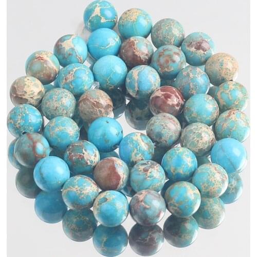 Light Blue Snakeskin Shoushan Jaspers Stone Beads Round Loose Spacer Beads For Jewelry Making DIY Bracelet 4/6/8/10/12mm 15"