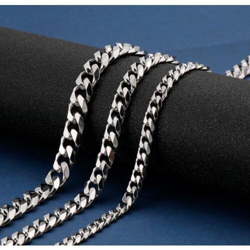 7/9/10mm Stainless Steel Cuban Cuba Chain Necklace Waterproof Men Link Curb Chain Gift Jewelry Length Custom