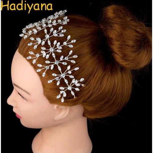 Tiaras And Crowns HADIYANA New Fashion Wedding Party Luxury Wire Design Classic Trendy Temperament For Women BC4701 Sombreros