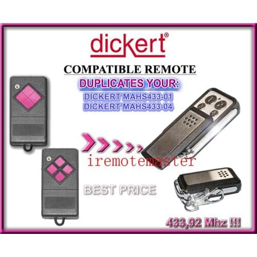 Dickert garage door replacement remote control MAHS433-01,MAHS433-04 beautiful
