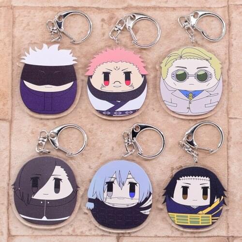 6 Styles Jujutsu Kaisen Keychain Yuji Itador Gojo Satoru Double-Sided Acrylic Keyring Anime Accessories