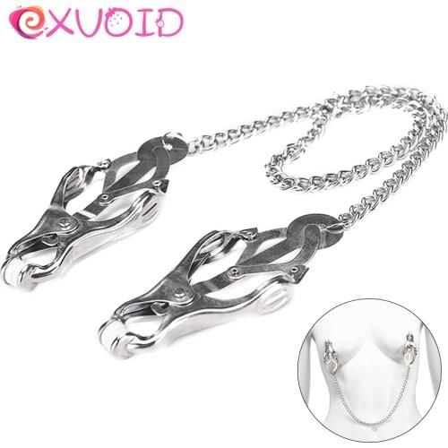 EXVOID Metal Clitoris Clip Slave Restraint Exotic Accessories Nipple Clip BDSM Bondage Breast Clamp Massager Sex Toy for Women