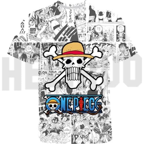 One Piece T-shirt Men 3D Spring Summer Trendy Short Sleeve Teenager Japan Anime Graphic Top Tee Hot Streetwear Men Clothing