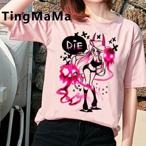 Japanese Anime Harajuku E-girls Punk t-shirt tshirt female 2021 casual aesthetic tshirt t-shirt vintage white t shirt