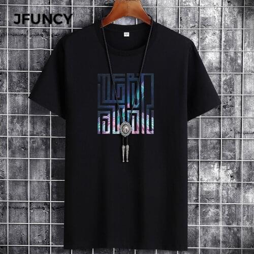JFUNCY Summer Mens Cotton Oversized T-Shirt Men Loose T-Shirts 2021 Fashion New Tshirt Plus Size Short Sleeve Man T-Shirt Top
