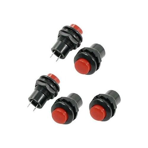 PCB Soldering Red 12mm Dia Momentary Push Button AC 125V 3A AC 250V 1.5A