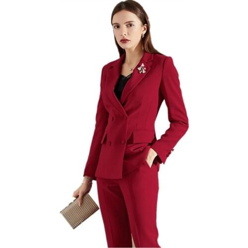 Red Women PantSuits White Women Suits Plus Size Custom Made Ladies Pantsuit Blazer+Pants for Work Pantsuit for Wedding Party