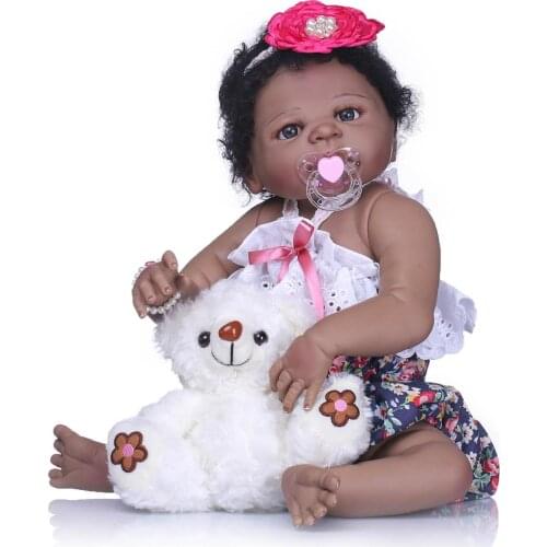 Bebes reborn doll children'toy Black skin doll cute creative toys, creative gifts, photography props, furnishing articles