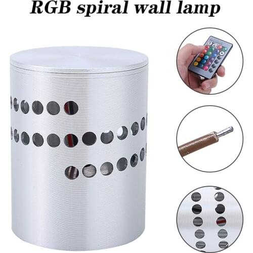 Spiral Wall Ceiling Light 85-265V 3W RGB LED KTV Hotel Walkway Porch Lamp Effect Wall Lamp With Remote Controller For Party Bar