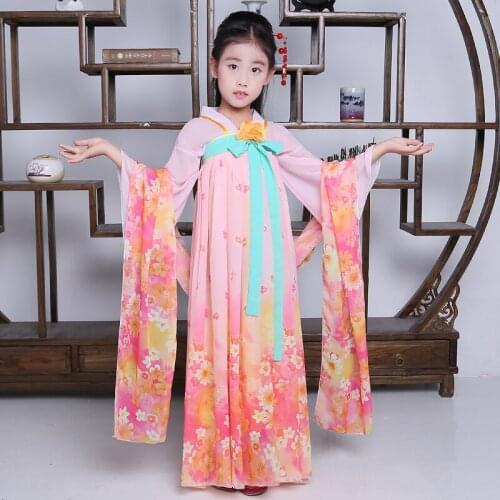 New Design Childrens Costume Fairy Hanfu Dress Costumes Concubine Zheng Ancient Chinese Folk Dance Costume