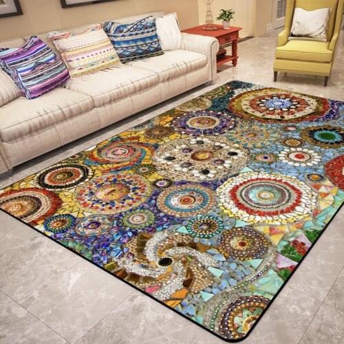 New Bohemian Style Retro Home Rug Persian Ethnic 3D Printed Living Room Rug Bedroom Decoration Carpet Kitchen Floor Mat